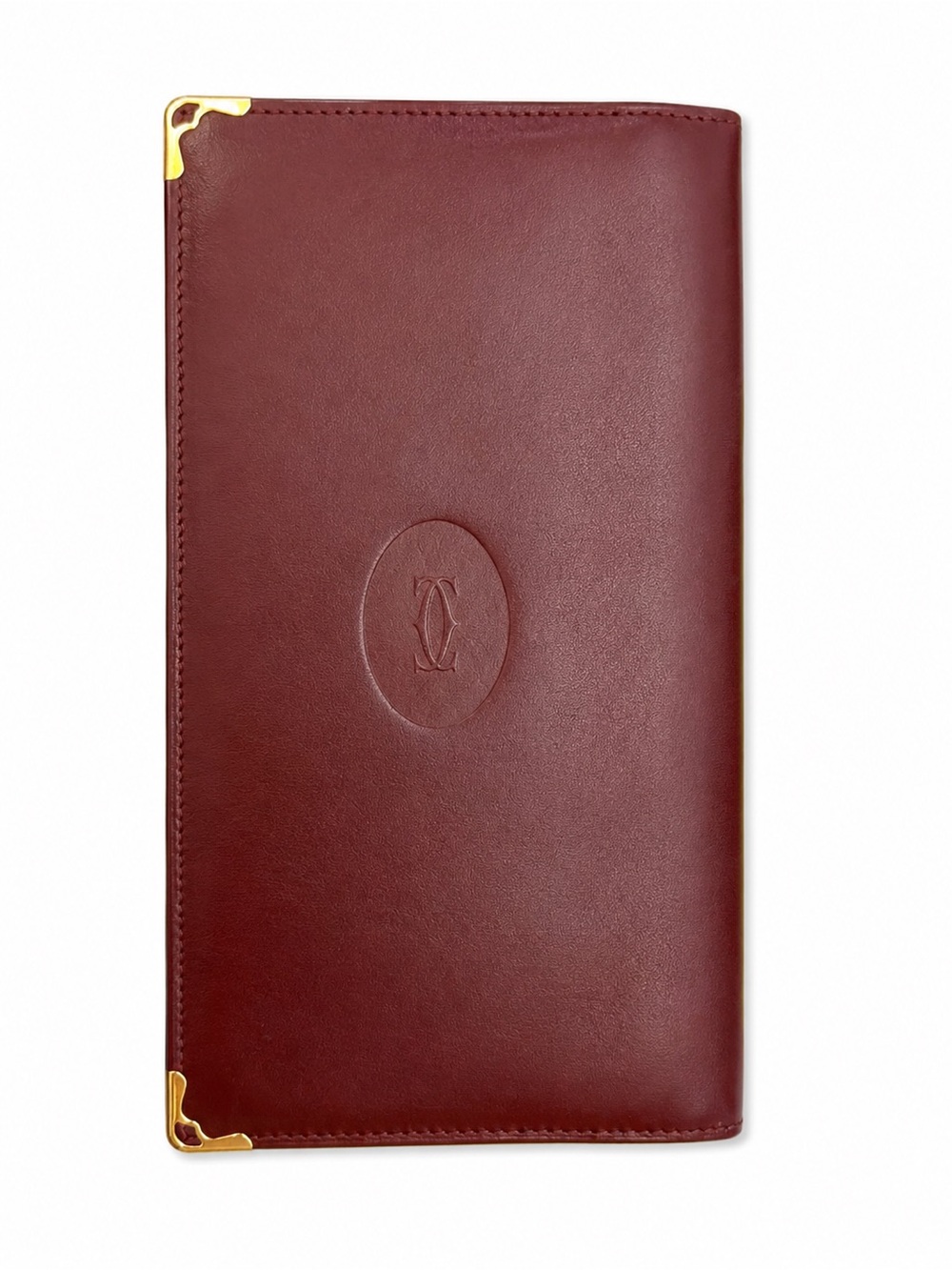 Vintage Cartier Paris Red Leather Cardholder/checkbook holder with Gold Logo